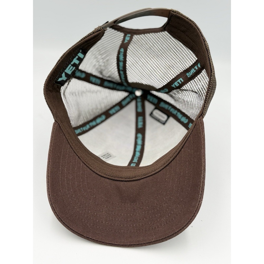 YETI Spey Cast Mid Pro Baseball Trucker Hat Cap Mesh Snapback Adjustable Brown - Picture 4 of 9